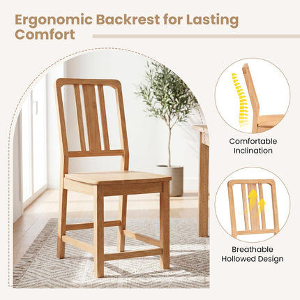 Dreamade Rubber Wood Kitchen Chairs with Hollowed Backrest