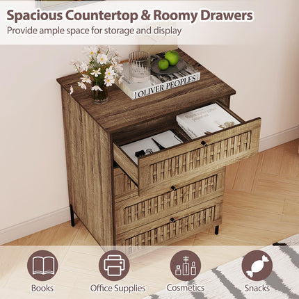Dreamade 4-Drawer Dresser with Interlocking Mechanism and Metal Legs for Bedroom