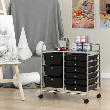 Dreamade 9 Drawers Rolling Cart, Classroom Organizers, Storage Cart with Wheels