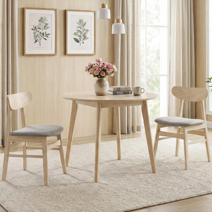 Dreamade Wooden Dining Chairs Set of 2/4 Upholstered Kitchen Chairs with Rubber Wood Legs
