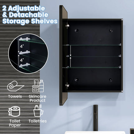 Dreamade Medicine Cabinet Mirror, 20x30” Bathroom Cabinet with Beveled Mirror