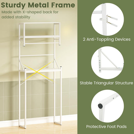 Dreamade 3-Tier Over The Toilet Storage 64" Tall Freestanding Space Saver Bathroom Shelves