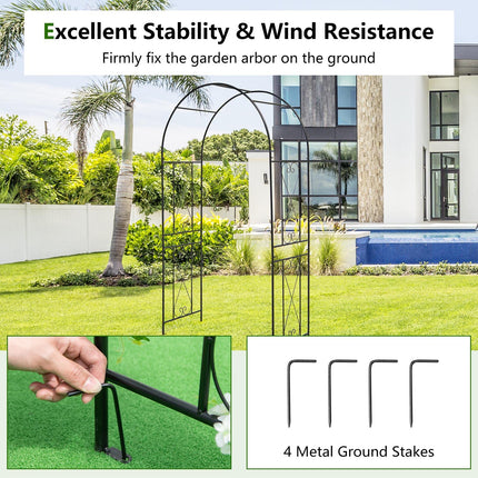 Dreamade Garden Arbors Trellises, 7.2FT Metal Garden Arch for Climbing Plants Roses