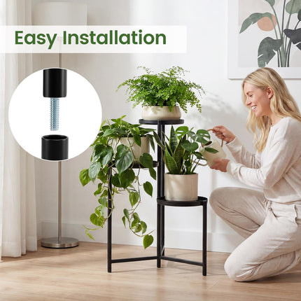 Dreamade 3-Tier Metal Tall Corner Plant Stand Indoor Outdoor