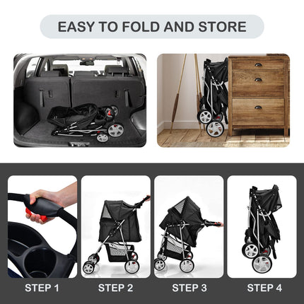 Pet Stroller for Small Medium Dogs Cats Puppy - Dreamade