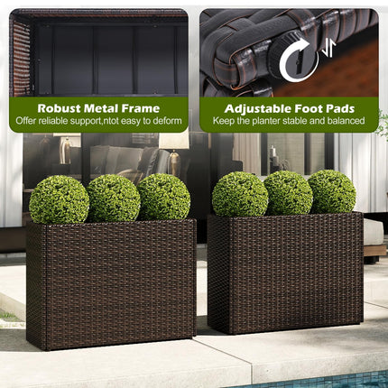 Dreamade 32”x11”x24" Wicker Raised Garden Bed