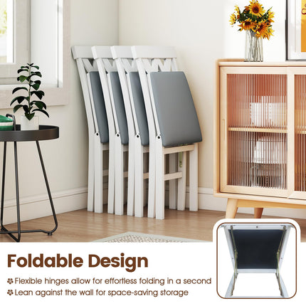 Dreamade Folding Dining Chairs with Rubber Wood Frame