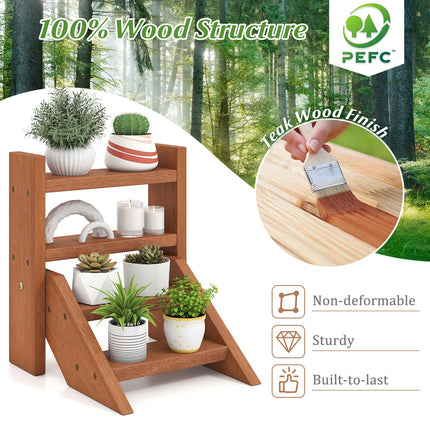 Dreamade Plant Stand for Desk 4-Tier Small Tabletop Ladder Shelf for Succulents