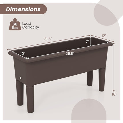 Dreamade Raised Garden Beds Outdoor Set of 2, Self-Watering Planter Box with Detachable Legs & Drainage Hole