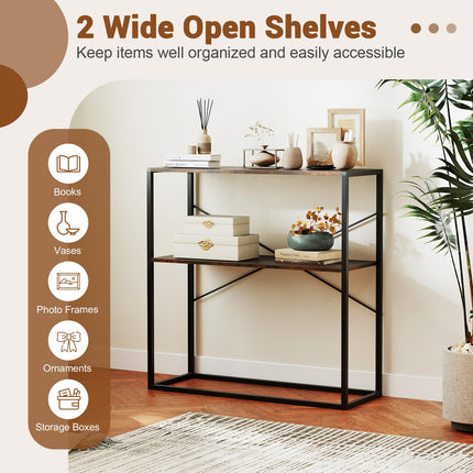 Dreamade 36" Console Table 2-Tier Entryway Table with Open Storage Display Shelves