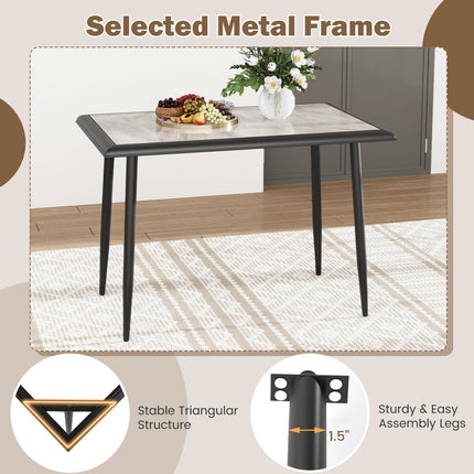 Dreamade 44" Dining Table with Food Grade Sintered Stone Tabletop