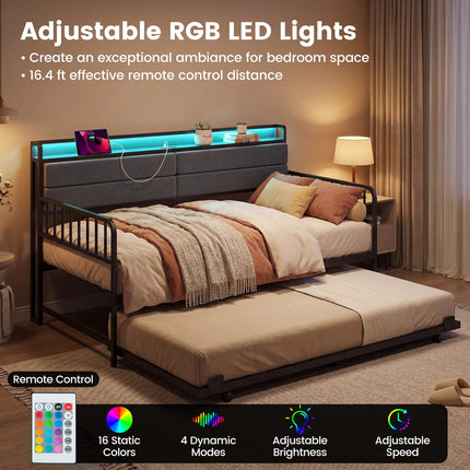 Dreamade Daybed with Trundle Twin Bed Frame