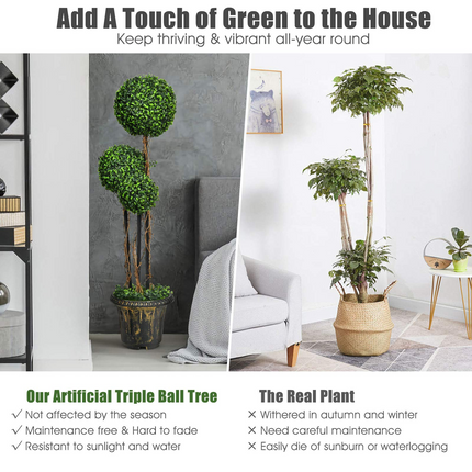 4 Ft Artificial Boxwood Topiary Tree - DreamadeUS