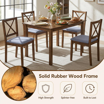Dreamade Dining Table Set with X-Shaped Backrest for Small Space