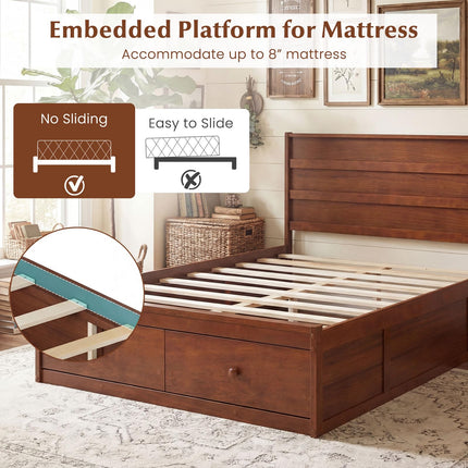Dreamade Bed Frame with Storage Drawers