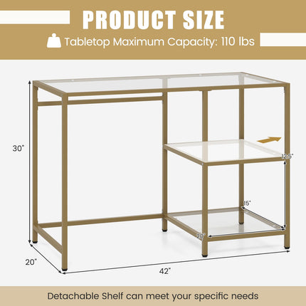 Dreamade 42" Glass Entryway Console Table - Modern Entryway Table
