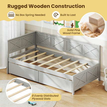 Dreamade Twin Daybed with 2 Storage Drawers