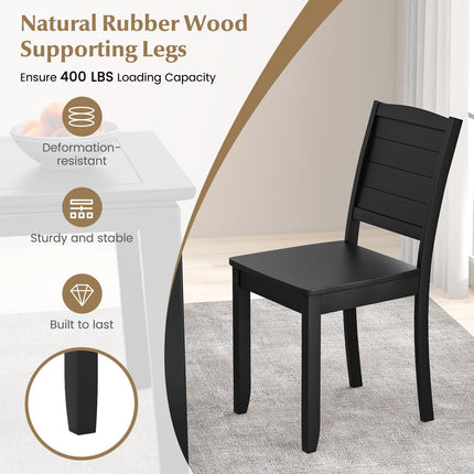 Dreamade Wood Dining Chairs Set of 2/4, Modern Kitchen Chairs w/Rubber Wood Legs, Curved Backrest, Farmhouse Diner Chairs