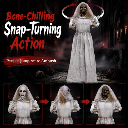 DREAMADE 5.6FT Halloween Standing Double-Face Ghost Bride