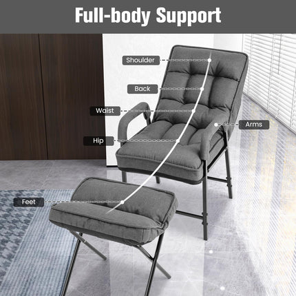 Dreamade Modern Accent Chair with Ottoman