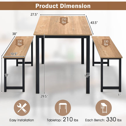 Dreamade Dining Table Set for 4, Industrial Kitchen Table Set