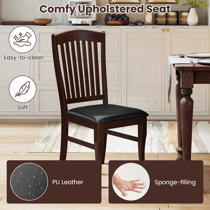 Dreamade Set of 2/4 Wooden PU Leather Upholstered Dining Chairs