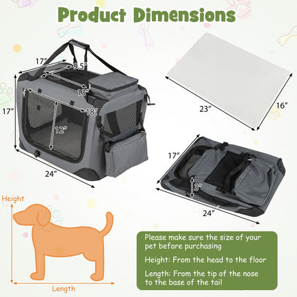 Dreamade Folding Soft Dog Crate with 5-Sided Mesh