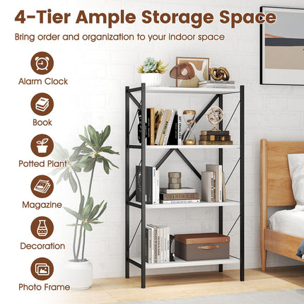 Dreamade Modern Bookcase with Heavy-Duty Metal Frame (1/2)