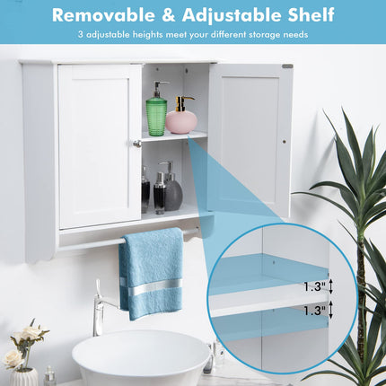 Bathroom Cabinet Wall Mounted - Over The Toilet Medicine Cabinet with Double Doors - Dreamade
