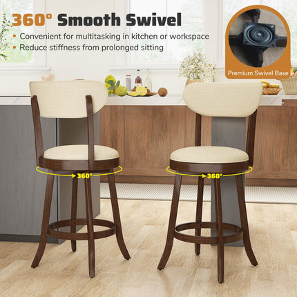 Dreamade 25.5" Counter Height Upholstered Linen Barstools