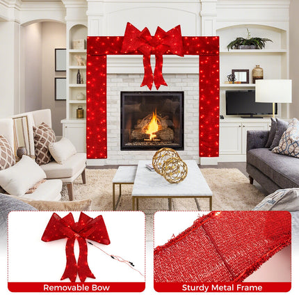 Dreamade Lighted Christmas Doorway Arch, Light-up Xmas Decoration with 240 LED Lights