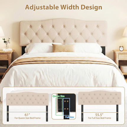 Dreamade Headboard with 2 AC Outlets for Queen & Full Size Bed