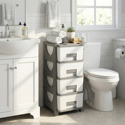 Dreamade 2 Pack 4-Drawer Storage Organizer for Bathroom Living Room