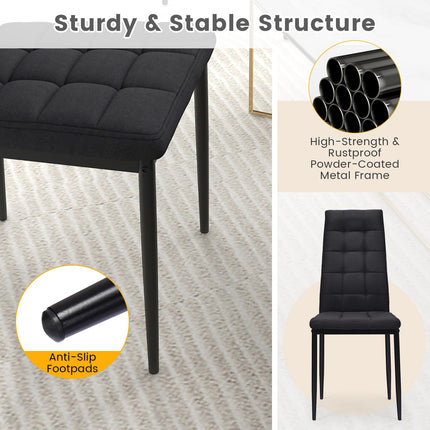 Dreamade Dining Chairs Set of 4 Black