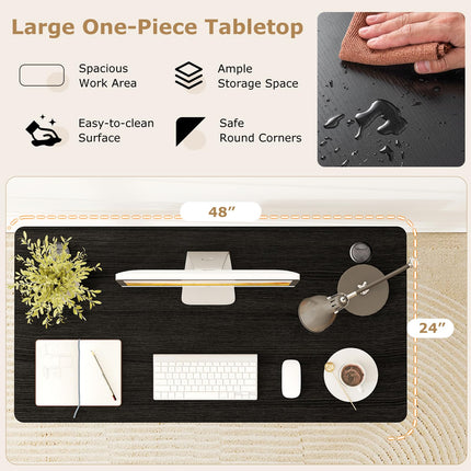 Dreamade 48 x 24 inch Solid Universal Wood Table Top Rectangular Countertop Tabletop