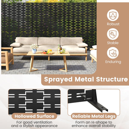 Dreamade Metal Privacy Screen 72 x 48 Inch Freestanding Fence Panel Indoor Outdoor