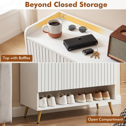 Dreamade 7-Tier Wooden Shoe Storage Cabinet w/Doors