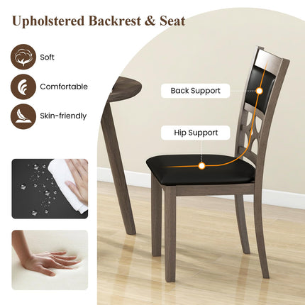 Dreamade Wooden Dining Chairs, Farmhouse Armless Kitchen Chairs w/Padded Backrest & Seat