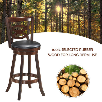 Dreamade Bar Stools, Counter Height Dining Chair, Fabric Upholstered 360 Degree Swivel