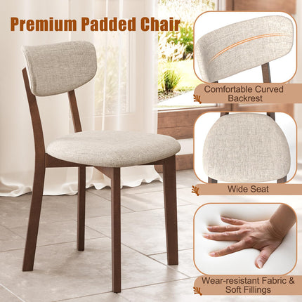 Dreamade 5-Piece Dining Table Set for 4, Kitchen Table Set with 48” Dinner Table, Padded Seat, Rubber Wood Legs
