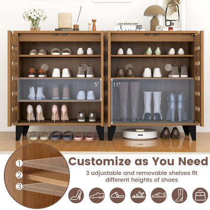 Dreamade Shoe Cabinet with Louvered Doors