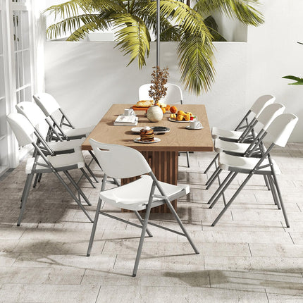 Dreamade 4/8/12-Pack Plastic Folding Chairs, HDPE Waiting Room Chairs w/Metal Frame