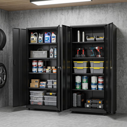 Dreamade 73" Tall Metal Storage Cabinet for Garage and Office
