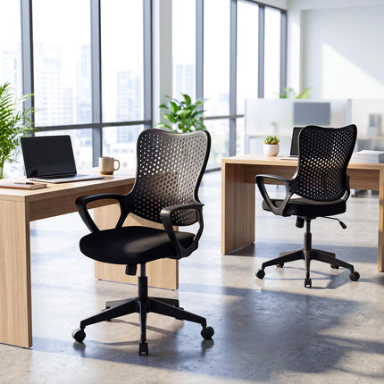 Gianetx Ergonomic Office Chair w/Breathable Butterfly Back & Integrated Armrests (1/2)