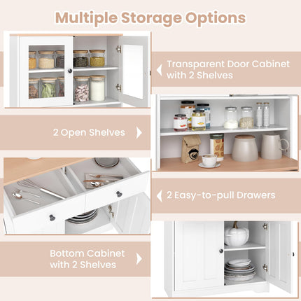 Dreamade 67" Kitchen Pantry Cabinet for Dining Room