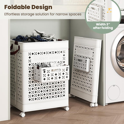 Dreamade 75L Collapsible Laundry Basket with Wheels