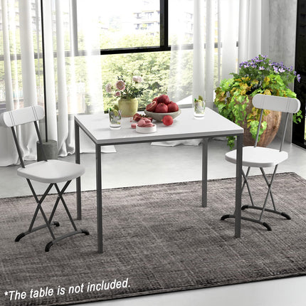 Dreamade 2-Pack Folding Chairs, Plastic Event Chairs, Lightweight Foldable Chairs with Solid X-Shape Frame