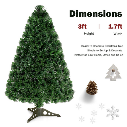 Artificial PVC Christmas Tree Pre-Lit Fiber Optic Tree - DreamadeUS