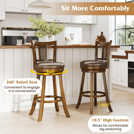 Dreamade 30" Upholstered Leathaire Farmhouse Barstools for Kitchen Island Dining Room Pub