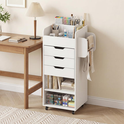 Dreamade Craft Storage Cart - Utility Organizer Cart with 3 Drawers